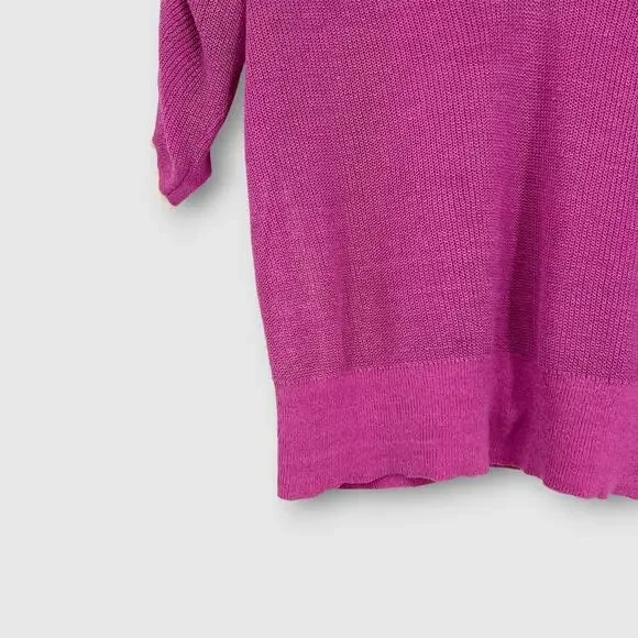 Veronica Beard Linen Blend V-Neck Sweater Top Purple Size Medium - Picture 3 of 6